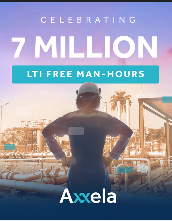 Axxela Achieves another Historic Safety Milestone of 7 Million Man-Hours without Lost Time Injury