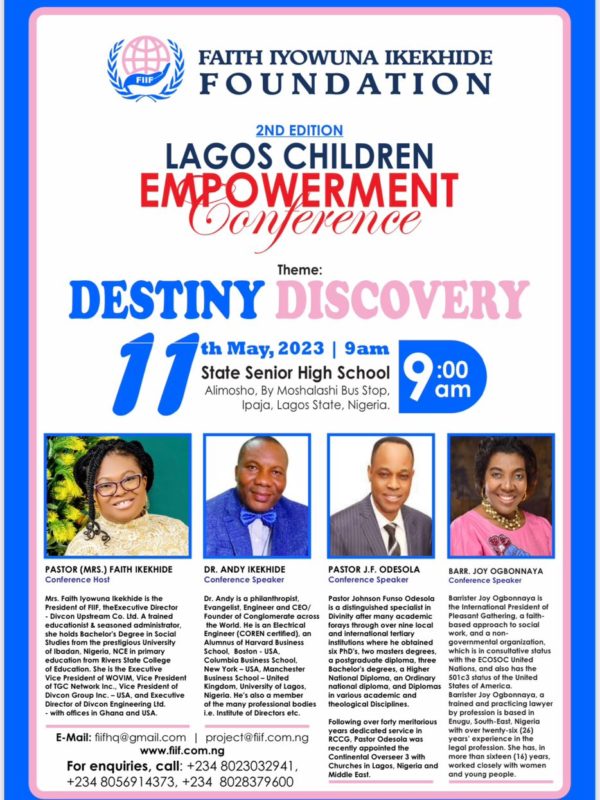 FIIF Holds Second Edition of Lagos Children Empowerment Conference