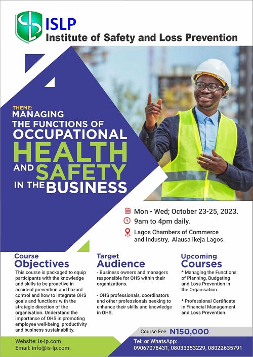 Managing the Functions of Occupational Health and Safety in the Business