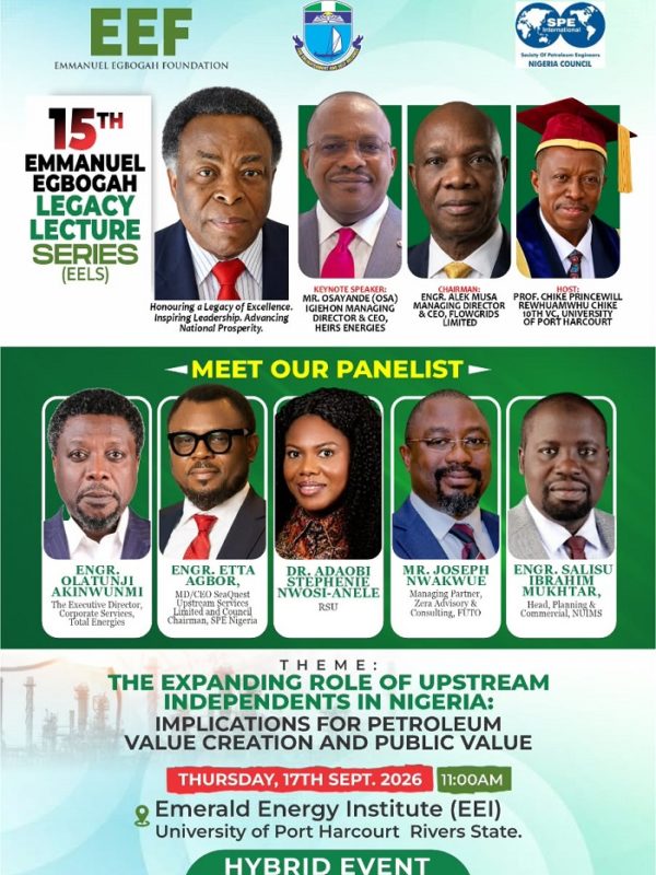 15th Emmanuel Egbogah Legacy Lecture Series (EELS)
